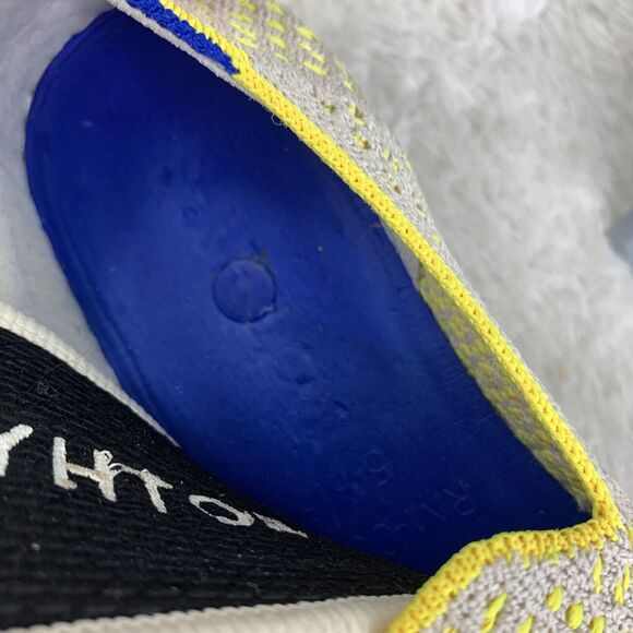 Rothy’s Lemon Yellow Honeycomb Slip On Sneakers Shoes Sz 5 Recycled Materials - Picture 2 of 13